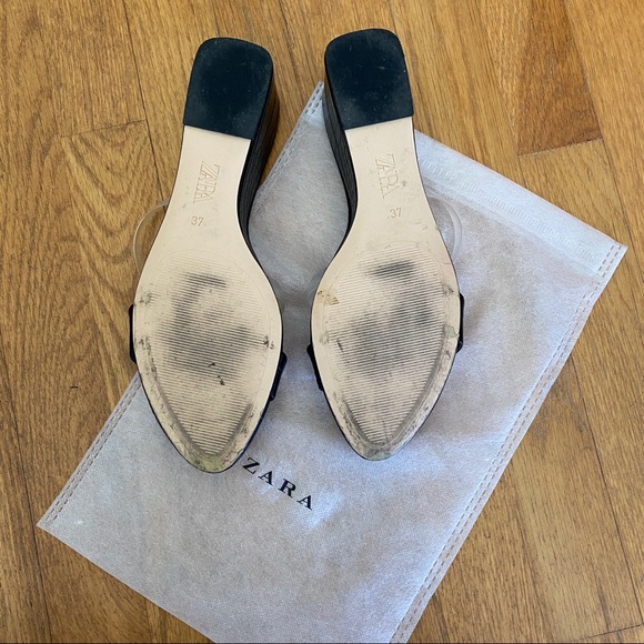 Zara Animal Embossed Wedges with Vinyl - Picture 3 of 6